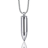 Stainless Steel Bullet Pendant Necklace Men's Hip-Hop Rapper Jewelry