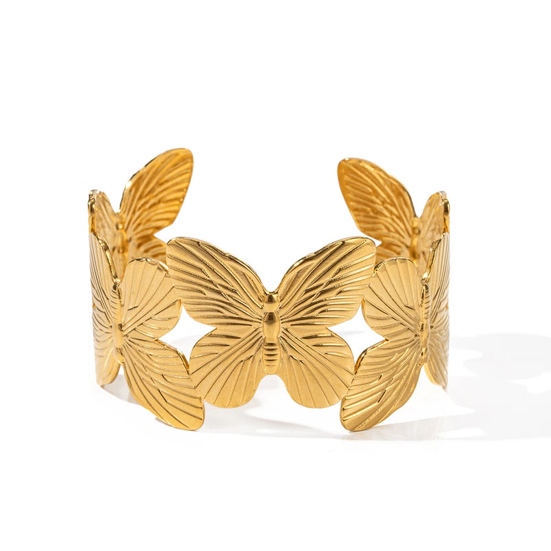 Butterfly Open Bracelet 18K Plated Women's Party Jewelry