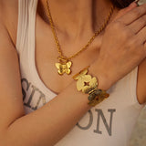 Butterfly Open Bracelet 18K Plated Women's Party Jewelry
