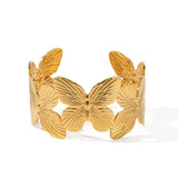 Butterfly Open Bracelet 18K Plated Women's Party Jewelry