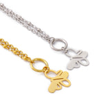 Women's Stainless Steel Butterfly Bracelet Lock Charm Cuff