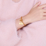 Women's Stainless Steel Butterfly Bracelet Lock Charm Cuff