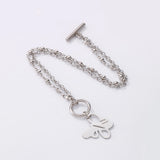 Women's Stainless Steel Butterfly Bracelet Lock Charm Cuff