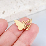 Stainless Steel Butterfly Charm Blank For Engrave Jewelry Making 20pcs