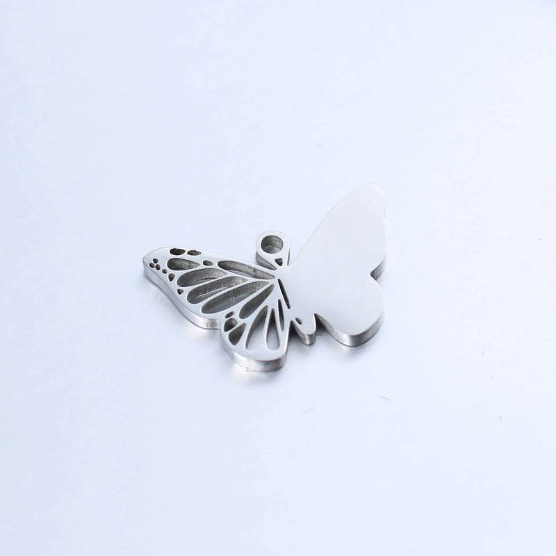 Stainless Steel Butterfly Charm Blank For Engrave Jewelry Making 20pcs