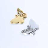 Stainless Steel Butterfly Charm Blank For Engrave Jewelry Making 20pcs