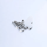 Stainless Steel Butterfly Charm Blank For Engrave Jewelry Making 20pcs