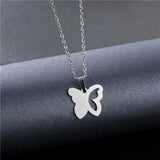 Stainless Steel Butterfly Necklace Pendant Ladies Clavicle Chain Choker