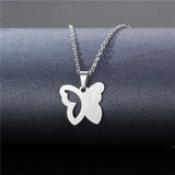Stainless Steel Butterfly Necklace Pendant Ladies Clavicle Chain Choker