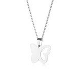 Stainless Steel Butterfly Necklace Pendant Ladies Clavicle Chain Choker