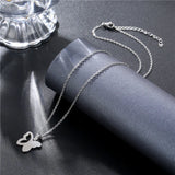 Stainless Steel Butterfly Necklace Pendant Ladies Clavicle Chain Choker