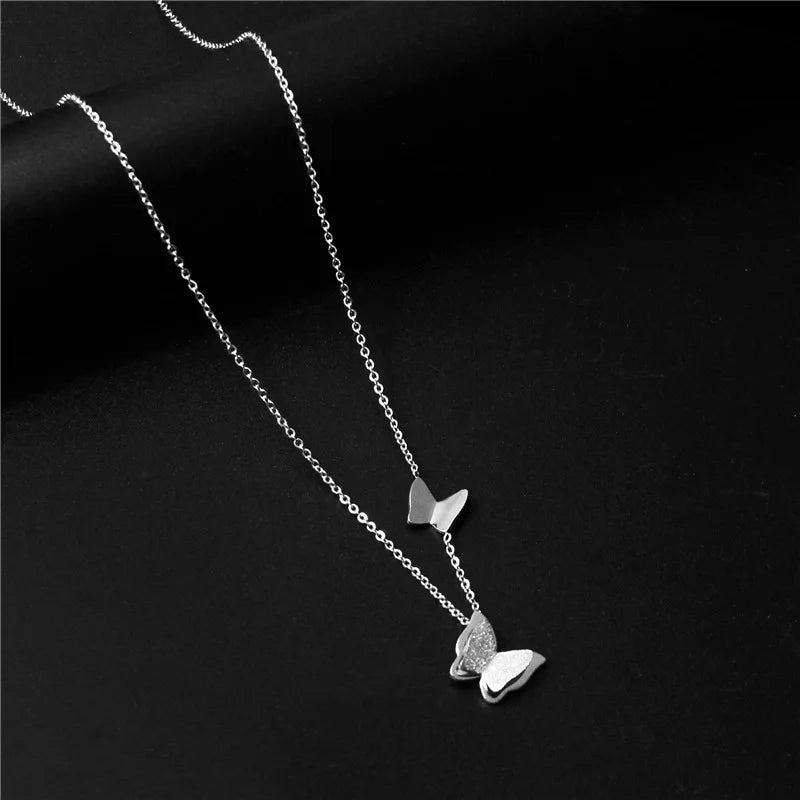 Butterfly Pendant Necklace for Women Girls Choker Collares