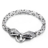 Gold Byzantine Chain Double Snake Bracelet for Men