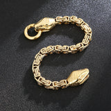 Gold Byzantine Chain Double Snake Bracelet for Men