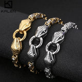 Gold Byzantine Chain Double Snake Bracelet for Men