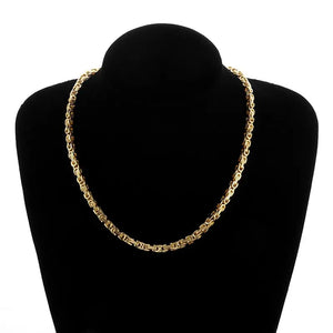 Stainless Steel Byzantine Chain King Chain Necklace Men's Punk Domineering
