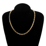 Stainless Steel Byzantine Chain King Chain Necklace Men's Punk Domineering