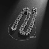 Stainless Steel Byzantine Chain King Chain Necklace Men's Punk Domineering