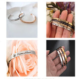 Stainless Steel C-shaped Open Bracelet Engraving Couple Name Bracelets