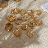 Stainless Steel Twisted Circle Earrings