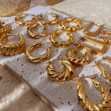 Stainless Steel Twisted Circle Earrings