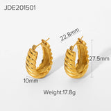 Stainless Steel Twisted Circle Earrings