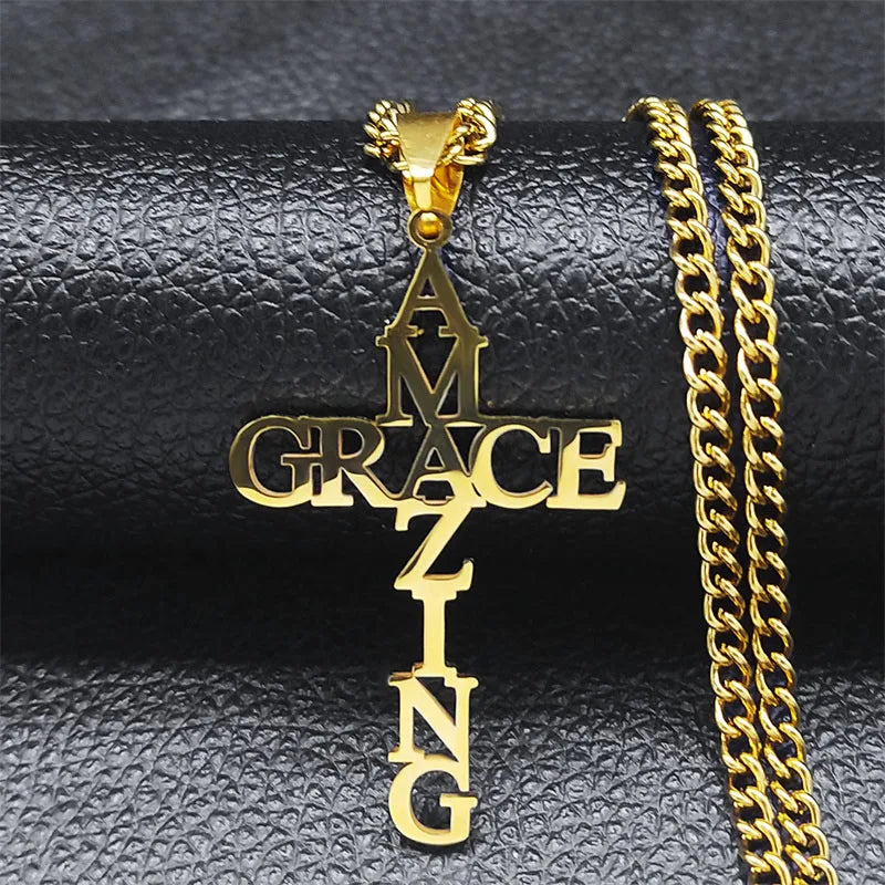 Stainless Steel CRACE AMAZING Cross Long Necklaces