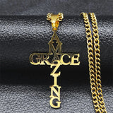 Stainless Steel CRACE AMAZING Cross Long Necklaces