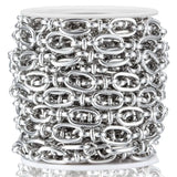 Stainless Steel Cable Chain Bulk Heavy Circle Textured Chains 1M