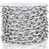 Stainless Steel Cable Chain Bulk Heavy Circle Textured Chains 1M
