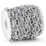 Stainless Steel Cable Chain Bulk Heavy Circle Textured Chains 1M