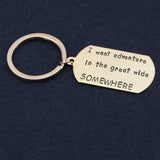 Adventure Awaits Keychain - Stainless Steel Car Key Accessories