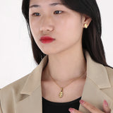 Cartoon Girls Jewelry Set Stainless Steel For Women Necklace And Earrings