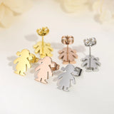Cartoon Girls Jewelry Set Stainless Steel For Women Necklace And Earrings