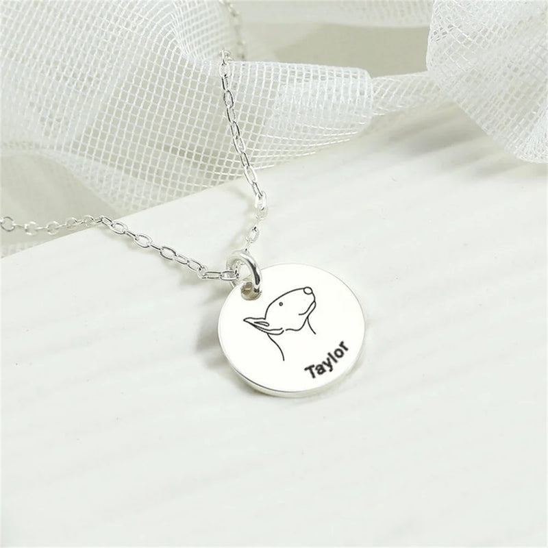 Stainless Steel Dog Pendant Necklace for Personalized Name Choker Collar