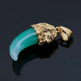 Stainless Steel Lion Head Pendant Wolf Tooth Resin Pendant