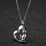 Stainless Steel Cat Pet Cremation Heart Ash Urn Pendant Necklace