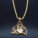 Stainless Steel Catholic Jesus Cross Pendant Necklace