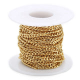Stainless Steel Flattened Chain DIY Accessories Necklace Bracelet Cross Chain