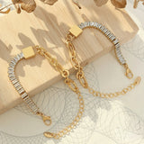 Bohemian Style Stainless Steel Zircon Chain Bracelet