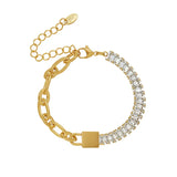 Bohemian Style Stainless Steel Zircon Chain Bracelet