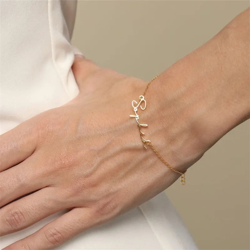 Personalized Stainless Steel Name Chain Bracelet for Women