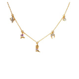 Colorful Zircon Cowboy Boots Pendant Necklace for Women