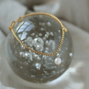 Stainless Steel Chain Jewelry Geometric Pearl Bracelet Plated Punk Accessories