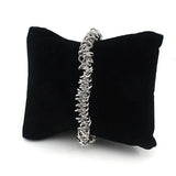 Stainless Steel Chain Link Silver Charm Stretch Bracelet