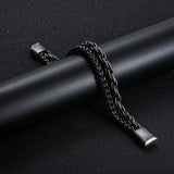 Stainless Steel Chain Men Bracelet Punk Hand Accessories Magnetic Clasp