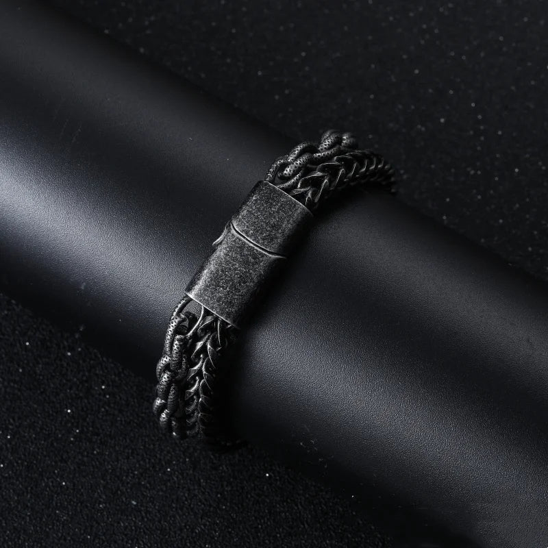 Stainless Steel Chain Men Bracelet Punk Hand Accessories Magnetic Clasp