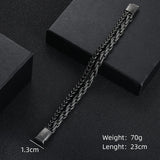 Stainless Steel Chain Men Bracelet Punk Hand Accessories Magnetic Clasp