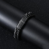 Stainless Steel Chain Men Bracelet Punk Hand Accessories Magnetic Clasp