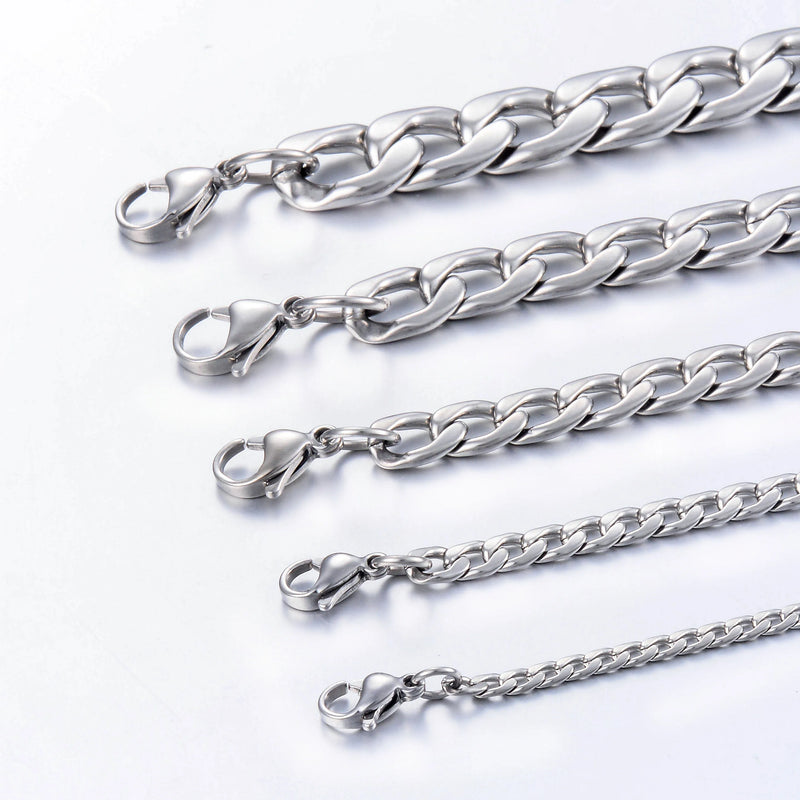 Men's Stainless Steel Cuban Necklace 3mm-11.5mm Various Widths